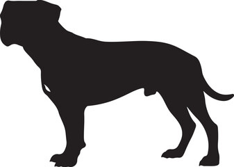 Boxer Silhouette Vector: Detailed Canine Illustration