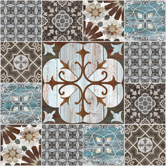 illustration Marble seamless Wall and Floor Tiles with a modern abstract decorative mosaic pattern.