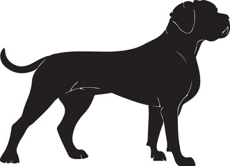 Boxer Silhouette Vector: Detailed Canine Illustration