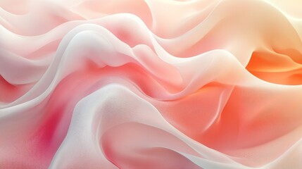 Abstract Wave Pattern in Pastel Pink and White