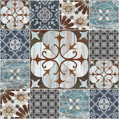 illustration Marble seamless Wall and Floor Tiles with a modern abstract decorative mosaic pattern.