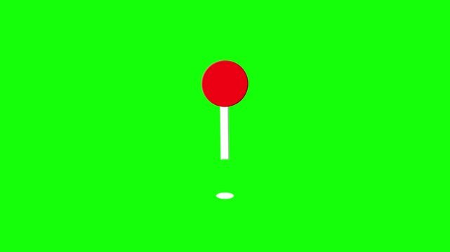 Location pin icons pointer animation green screen background