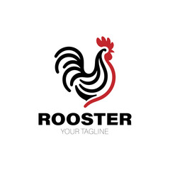 Rooster Logo. Rooster Logo Design. Rooster Logo Brand. Rooster Logo Vector Design Isolated on White Background