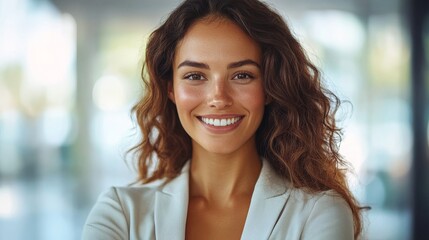 Confident Woman Smiling In Professional Attire