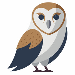 barn owl on white background © UtsoMondal