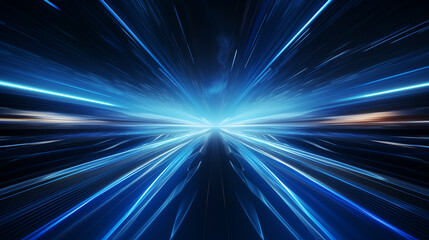 Blue light beams converge and fly at high speed