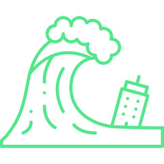Tsunami icon single vector illustration