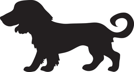 Detailed Dachshund Silhouette: Artistic Canine Vector