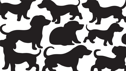 Detailed Dachshund Silhouette: Artistic Canine Vector