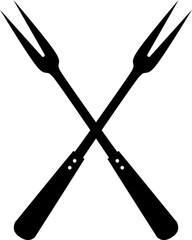 crossed forks silhouette icon