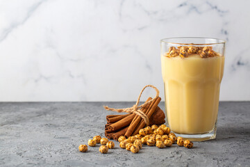 Boza or Bosa, traditional Turkish drink with roasted chickpea Boza or Bosa, traditional Turkish...