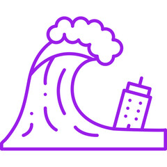 Tsunami icon single vector illustration