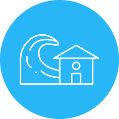 Storm Hitting House icon single vector illustration