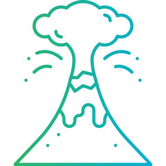 Volcano Erupting icon single vector illustration