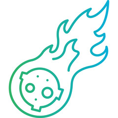 Falling Asteroid icon single vector illustration