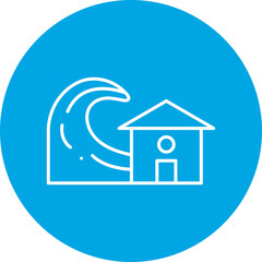 Storm Hitting House icon single vector illustration