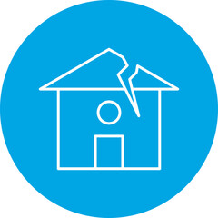 Earthquake Hitting House icon single vector illustration