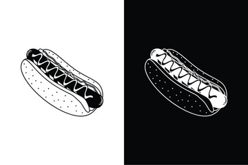 Hot dog icon vector on White Background ,Vector Art Illustration on white background.