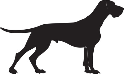 Great Dane Silhouette: Majestic Canine Vector
