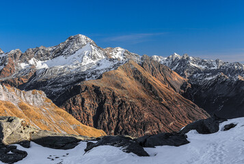 Alps panorama on Pizzo Stella and Valchiavenna, Italy landscape