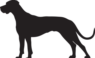 Great Dane Silhouette: Majestic Canine Vector
