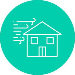 Winds Hitting House icon single vector illustration