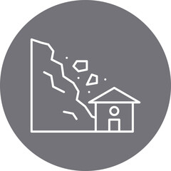 Landslide icon single vector illustration