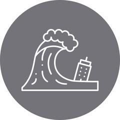 Tsunami icon single vector illustration