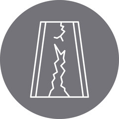 Earthquake on Road icon single vector illustration
