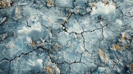 Close-up of a cracked and weathered surface.