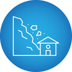 Landslide icon single vector illustration