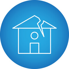 Earthquake Hitting House icon single vector illustration