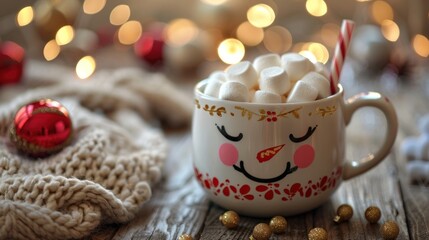 Cozy Winter Beverage with Marshmallows