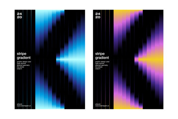 initial K stripes gradient poster template colorful and blue tone cover annual line background gradation graphic design vertical line color gradient