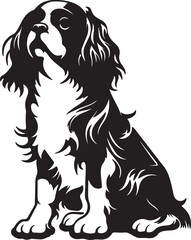 Intricately Detailed Spaniel Silhouette Vector Illustration
