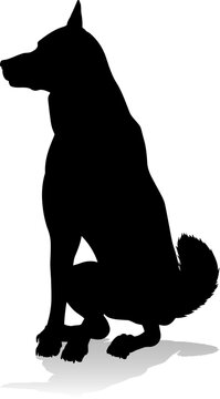 recommend clip art: A detailed animal silhouette of a pet dog