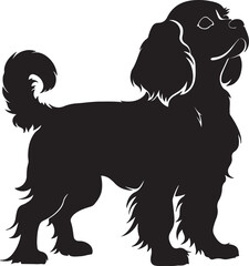 Intricately Detailed Spaniel Silhouette Vector Illustration
