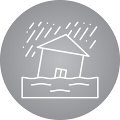 Heavy Rain and Flood icon single vector illustration