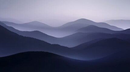 Obraz premium Serene mountain landscape at dawn nature photography foggy environment peaceful viewpoint calm concept
