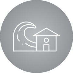 Storm Hitting House icon single vector illustration