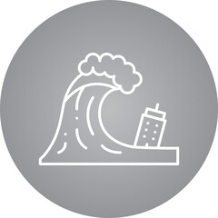 Tsunami icon single vector illustration