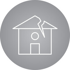 Earthquake Hitting House icon single vector illustration