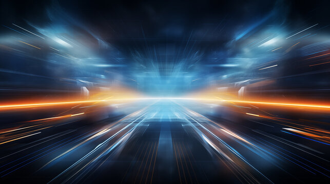 Futuristic blue space