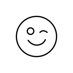 Winking eye icon Thin line art isolated