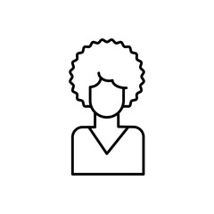 afro-american woman or girl icon Thin line art isolated