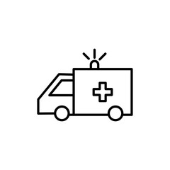 Ambulance icon Thin line art isolated