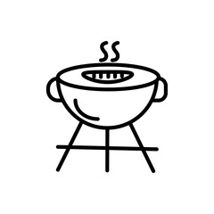 Barbecue grill icon Thin line art isolated
