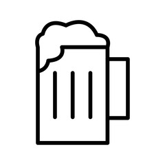beer mug icon Thin line art isolated