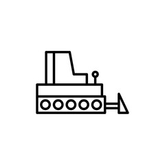 Bulldozer icon Thin line art isolated
