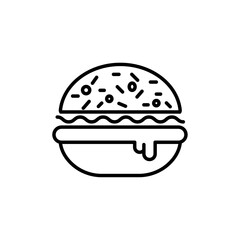 Burger icon Thin line art isolated